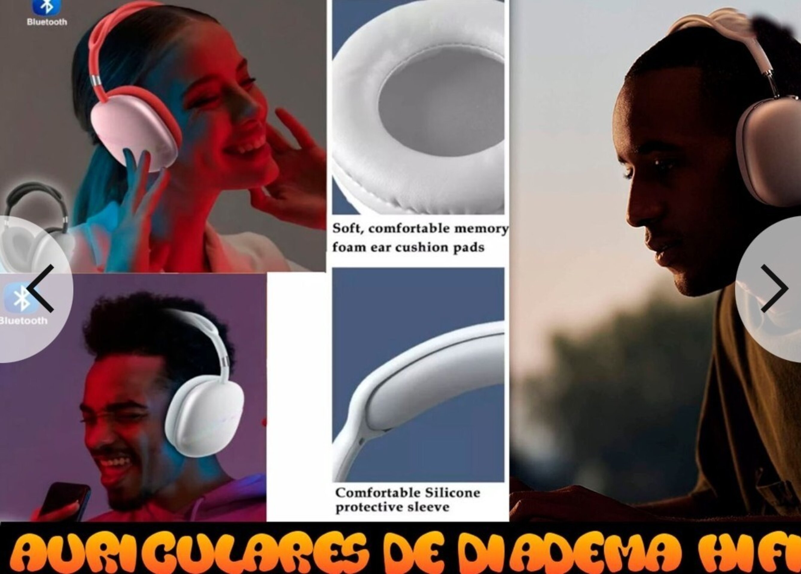 Auriculares Bluetooth De Diadema Sonido Alta Calidad Hifi - 2