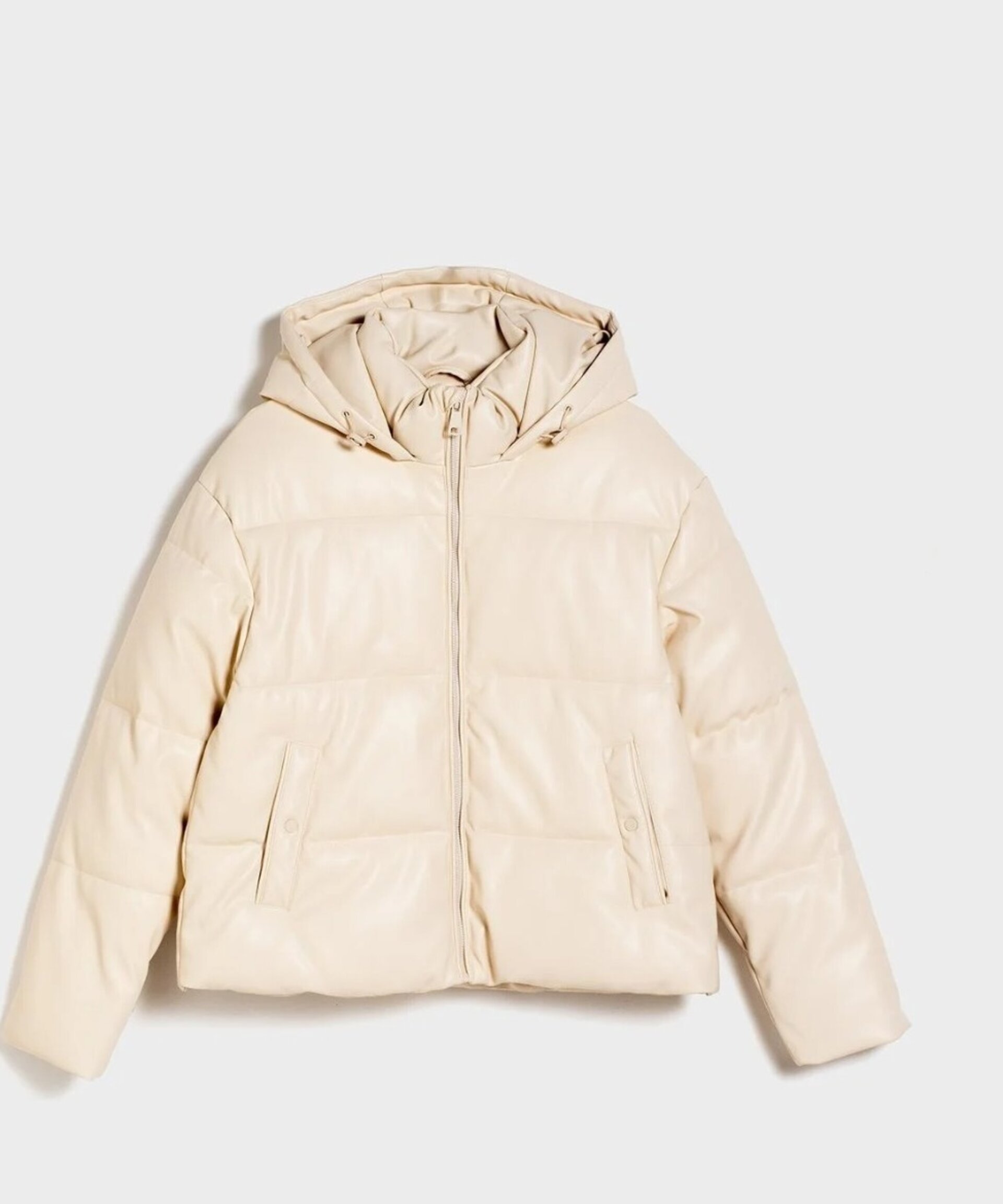 Parka con capucha tacto símil piel de Mujer - 2